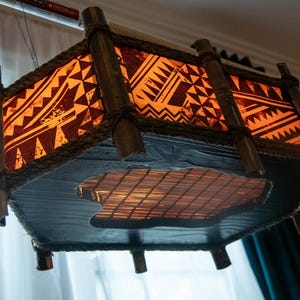 MADE TO ORDER Tiki Bamboo Hanging Light – Handcrafted Polynesian-Inspired Pendant Lamp