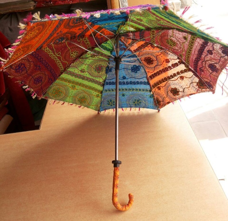 Handmade cotton fabric umbrella with embroidery work Etsy