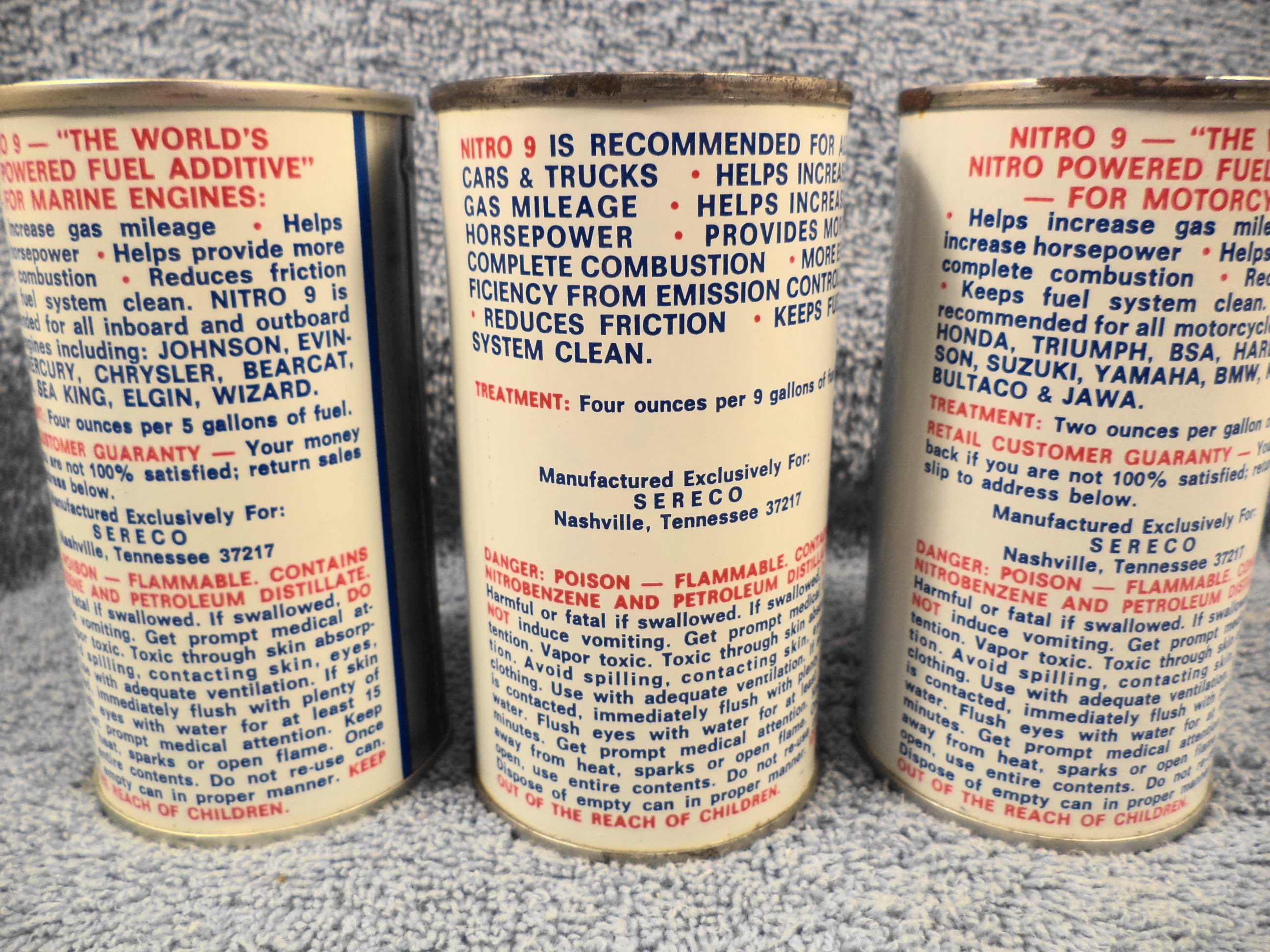 Nitro 9 Fuel Additive Cans Motorcycle Marine Free Sample Motor Oil Can