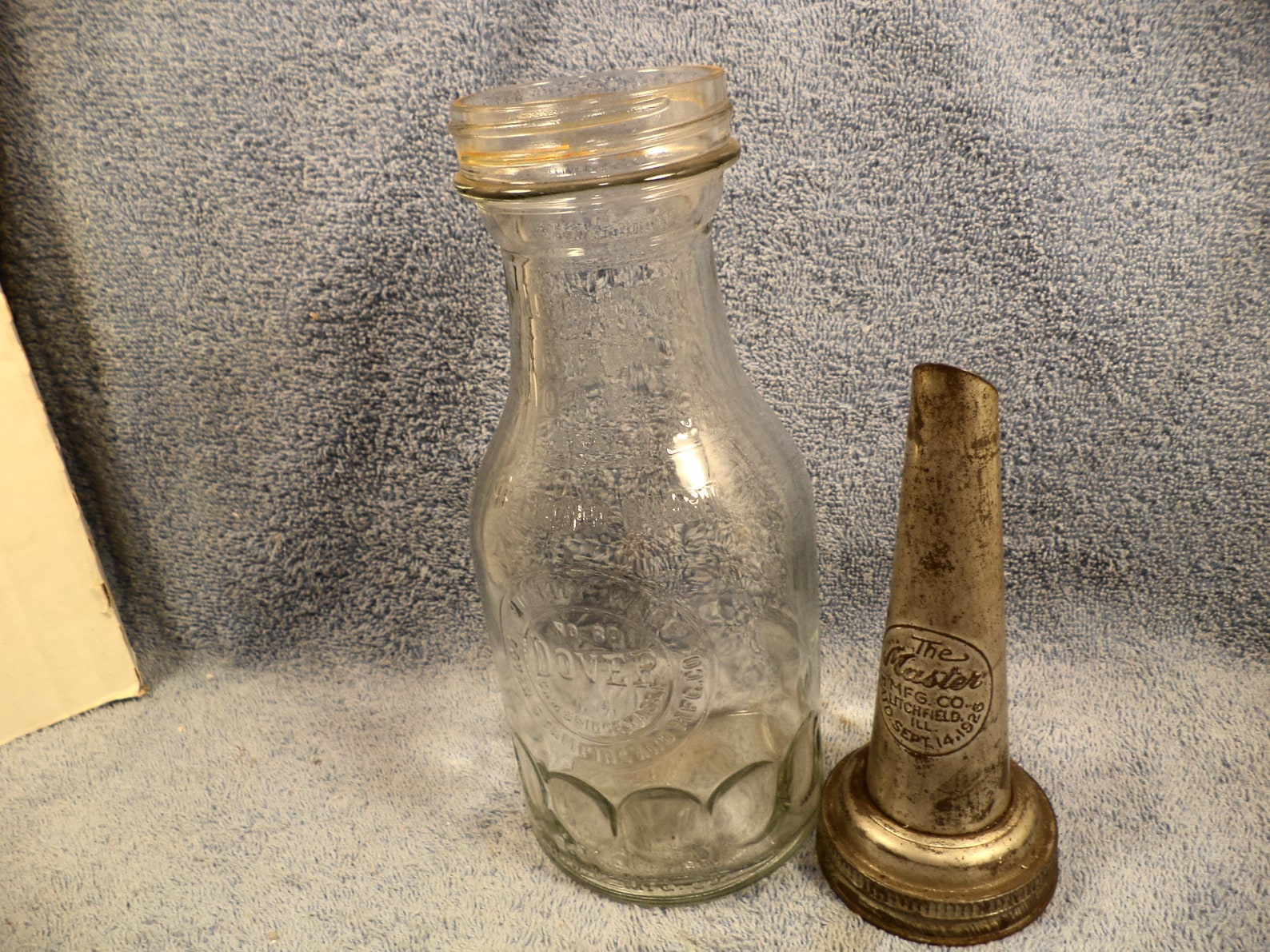 Vintage Dover Gas Station Glass 1 Quart Motor Oil Bottle With Etsy