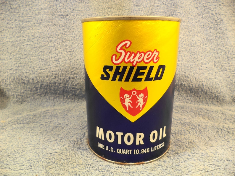 Super Shield Motor Oil 1 Quart Motor Oil Can Etsy
