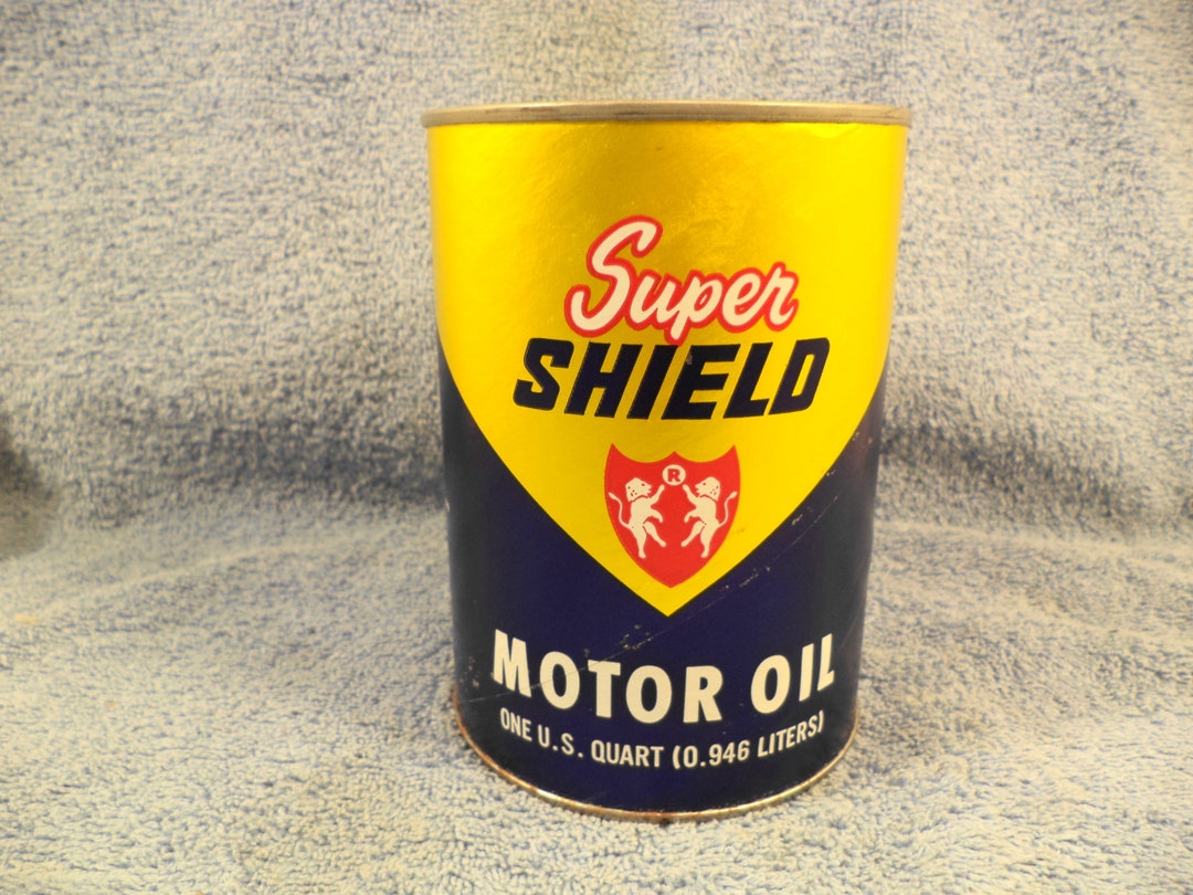 Super Shield Motor Oil 1 Quart Motor Oil Can Etsy
