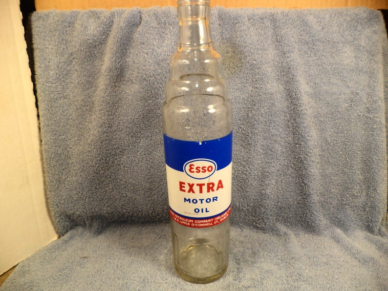 Esso Extra 1 Quart Motor Oil Bottle Painted Label Dublin Ireland Etsy