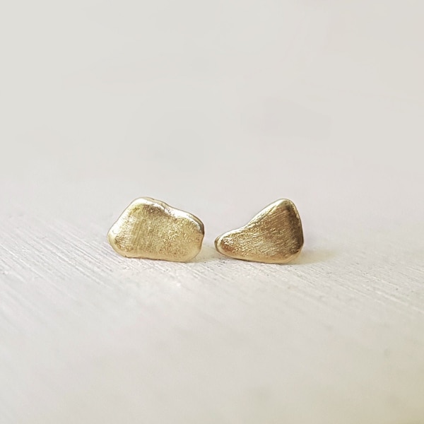 Tiny Solid Gold Studs, Small Stud Earrings, Dainty Simple Everyday Earrings, 14k Gold Cute Delicate Studs, Real gold earrings gift for her