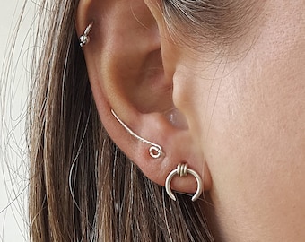 Ear Climber, ear crawler Sterling Silver, ear cuff, Ear Crawler, minimalist earrings, climber earrings, unusual earrings, minimalist