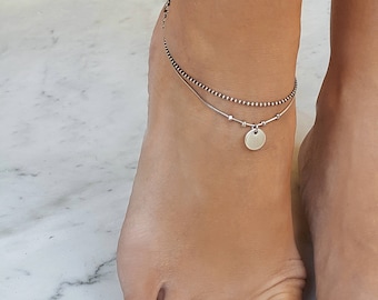 Ankle bracelet boho, ankle bracelet silver, boho anklet, anklet set, anklet bracelet, bohemian anklet, summer jewelry, ankle jewelry