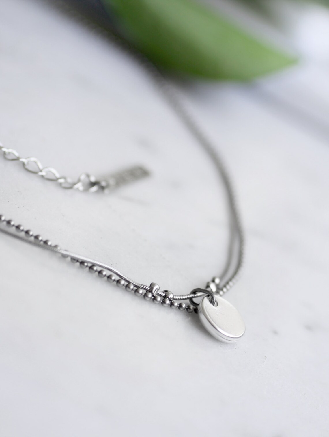 Multi Strand Sterling Silver Necklace With a Coin Pendant Etsy