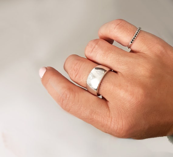 wide silver rings