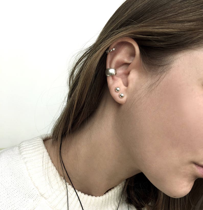 Silver Cartilage Cuff Sterling Silver Cuff Earring Wide Cuff Etsy