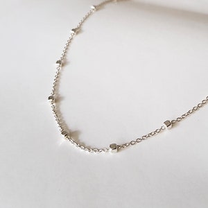 Delicate Beaded Satellite Chain, Dainty satellite necklace, Layering Necklace, Satellite choker, Simple layering necklace, bridesmaid gifts image 4
