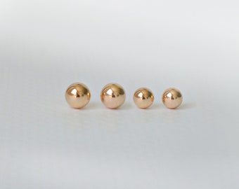 Tiny Ball stud, 2 mm 3 mm ball studs, Tiny piercing, Ball earrings, Delicate earrings, Dainty earrings, Silver Gold 14K earrings