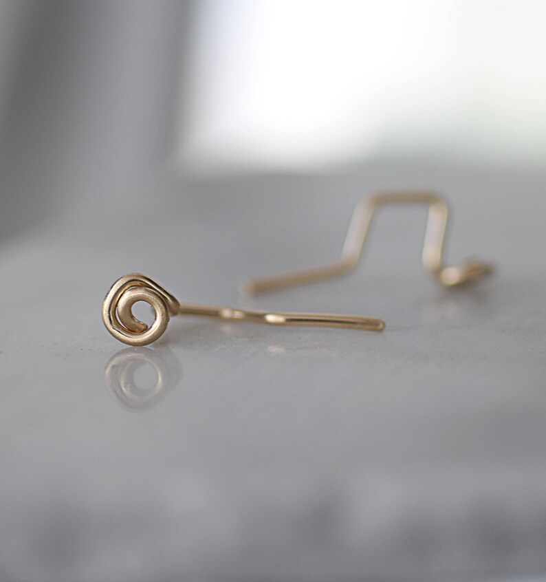 Dainty earrings wire earrings handmade gold filled earrings Etsy