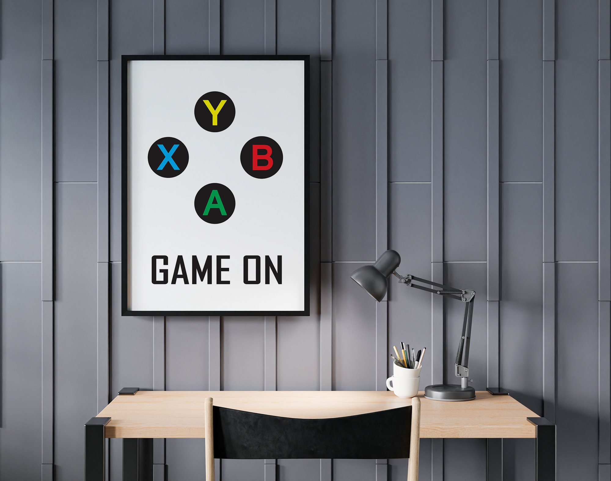 GAME ON Wall Art Print Gaming Poster Gamer Wall Art Xbox Etsy.de