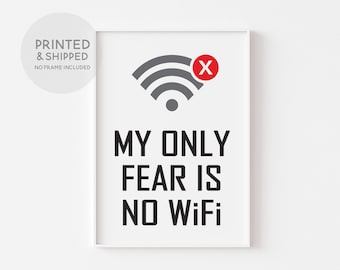 GAMING Wall Art Print, NO WIFI Print, Gaming Poster, Gamer Wall Art, Game Room Décor, Gift for Boys, Boys Room Wall Art