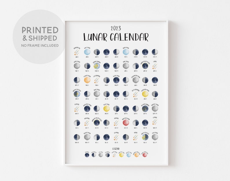 2023 Lunar Calendar Northern Hemisphere Full Moon Planner - Etsy