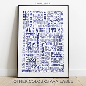 AUSTRALIAN words and phrases, Aussie slang print, Australian gift idea, Typographical wall art, Aussie sayings