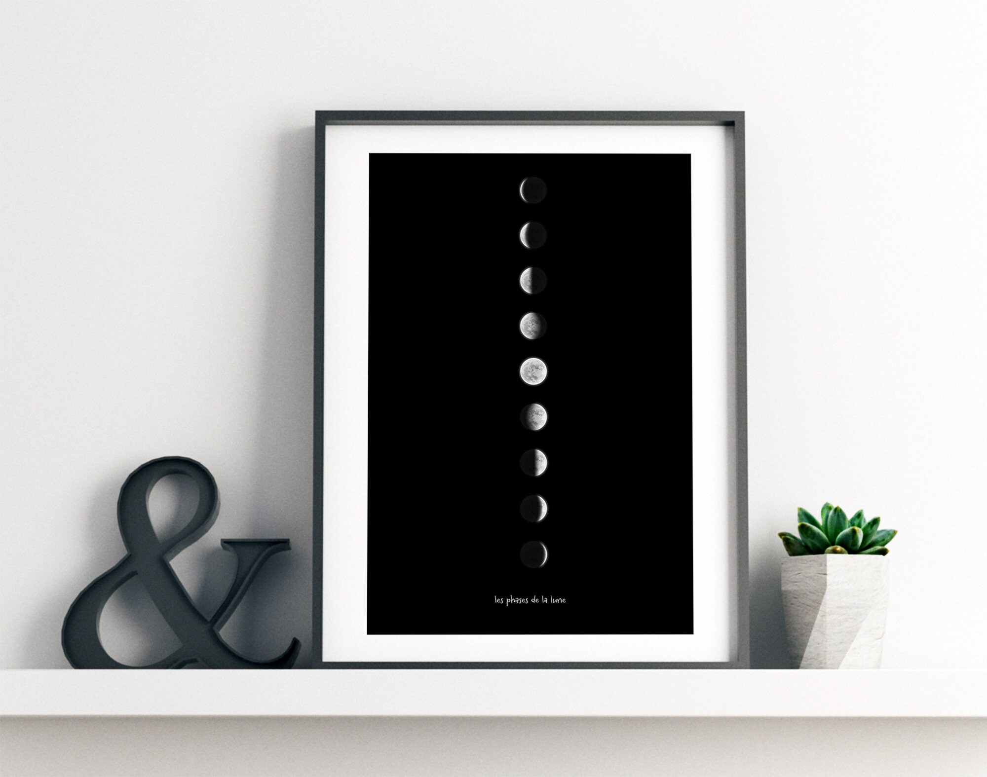 MOON PHASES Wall Art Print, Lunar Phases Poster, Phases of the Moon ...