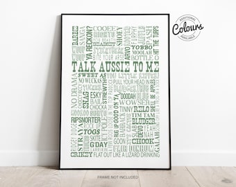 AUSTRALIAN Words and Phrases Print | Aussie Sayings Poster | Australian Gift  | Typography Wall Art | Australian Decor