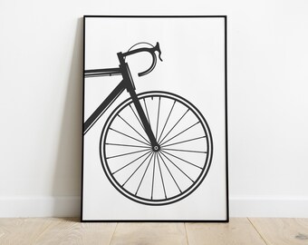 Cycling Wall Art  - Bicycle Print, Sports Theme Kids Room, Game Room Décor, Sports Fan Gift, Cyclist Gift, Minimalist Bike Print