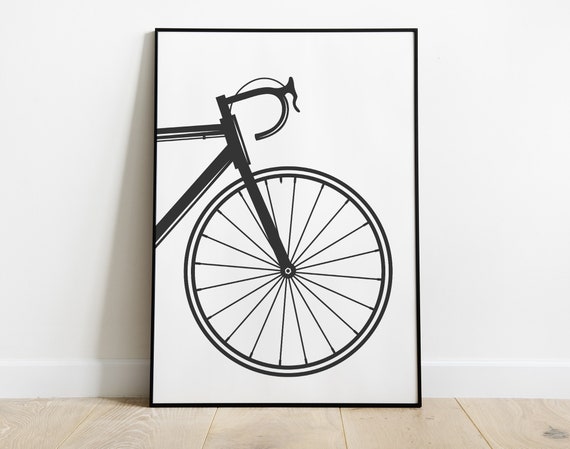 Cycling Wall Art  - Bicycle Print, Sports Theme Kids Room, Game Room Décor, Sports Fan Gift, Cyclist Gift, Minimalist Bike Print
