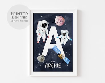 Personalised Space Wall Art, Custom Name Poster, Space themed Nursery, Astronaut Print, Nursery wall art, Baby Boy Room décor, Outer Space