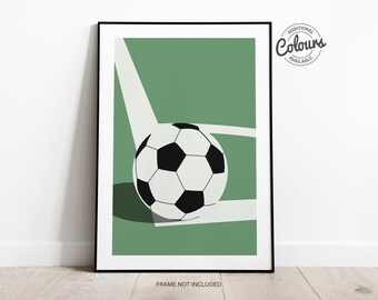 Football Corner Flag Print | Soccer Wall Art | Modern Sports Decor | Football Lover Gift | Minimalist Poster