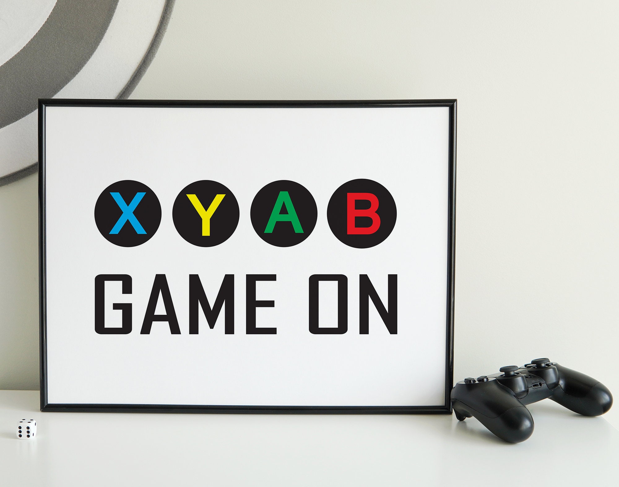 GAME ON Wall Art Print, Gaming Poster, Gamer Wall Art, Xbox Game