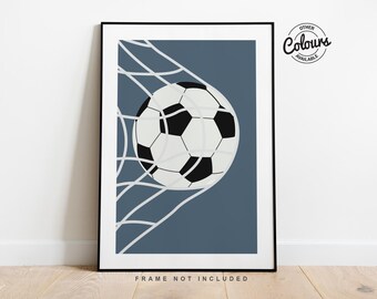 Football Goal Wall Art | Modern Sports Poster for Kid's Bedroom | Soccer Print | Custom Colours Available