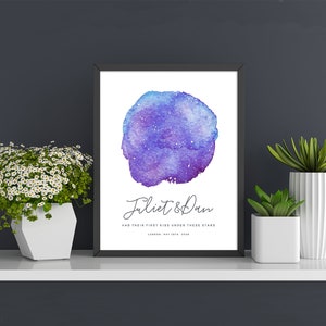 Star Map Night Sky Personalised Print, Celestial Gift, Wedding Gift, 1st Anniversary Gift , Engagement Gift, Valentine's Day Gift image 5