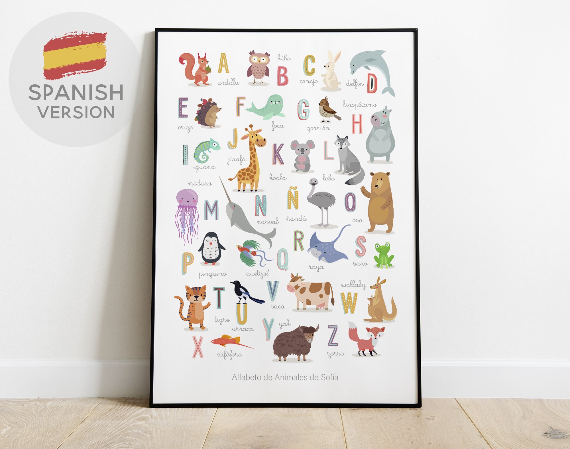 1pc Spanish Language Non-woven Time Education Poster,hd Printed Oil  Painting Cloth Material Kindergarten Wall Art ,children's Early Education  Learning