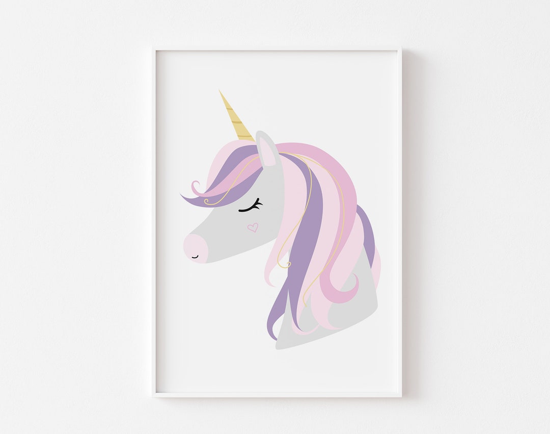 UNICORN Wall Art Print, Girls Wall Art, Nursery Print Etsy