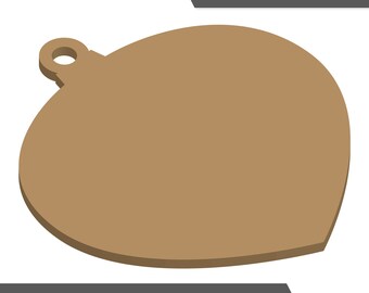 Christmas Ornament - Heart Shaped - Digital Download Laser Cut File