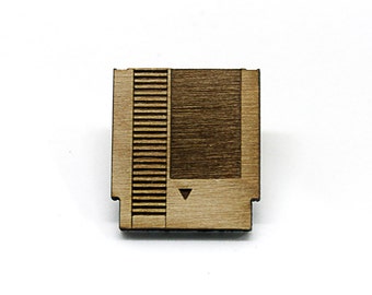 Lapel Pin, Men's Lapel Pin, Suit Lapel Pin, Video Game Lapel Pin, NES Lapel Pin, Game Cartridge Lapel Pin, Retro Lapel Pin, Wood Lapel Pin