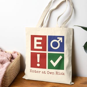 AO3 Fanfiction Tote | Bookish Reader Bag with Male Tag Icons