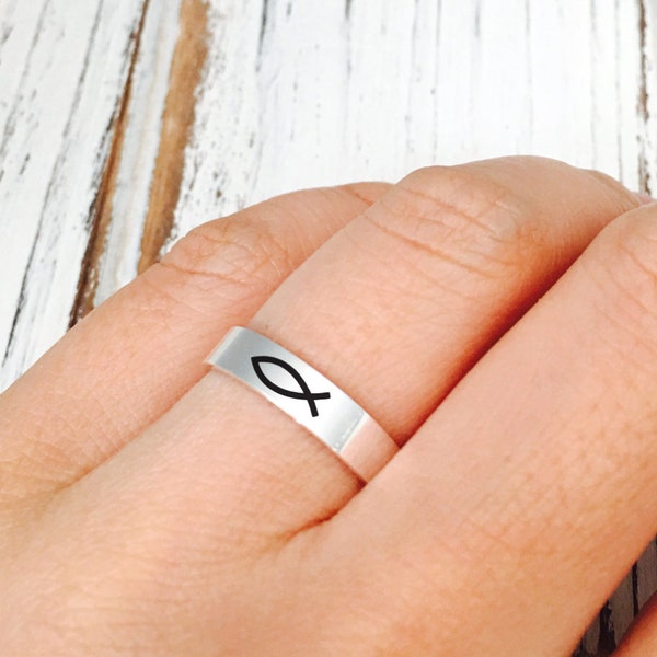Christian Fish Ring Etsy