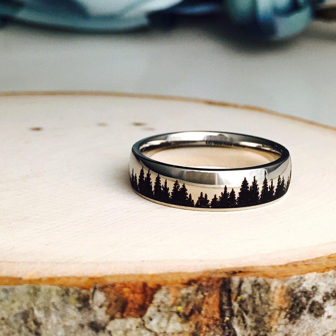 Forest Ring/trees Ring/ Stainless Steel Ring/ Band6mm Etsy