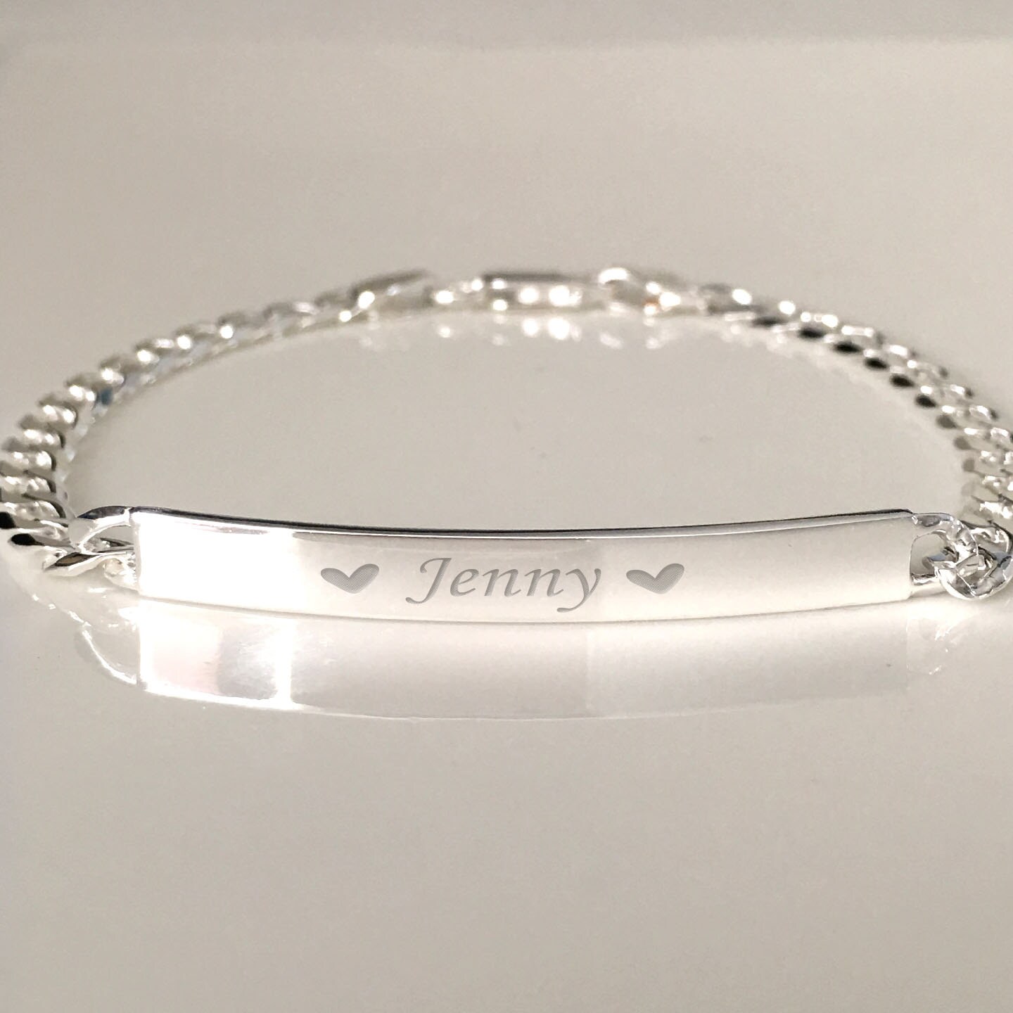 925 Sterling Silver ID Bracelet / Personalized Name ID Etsy