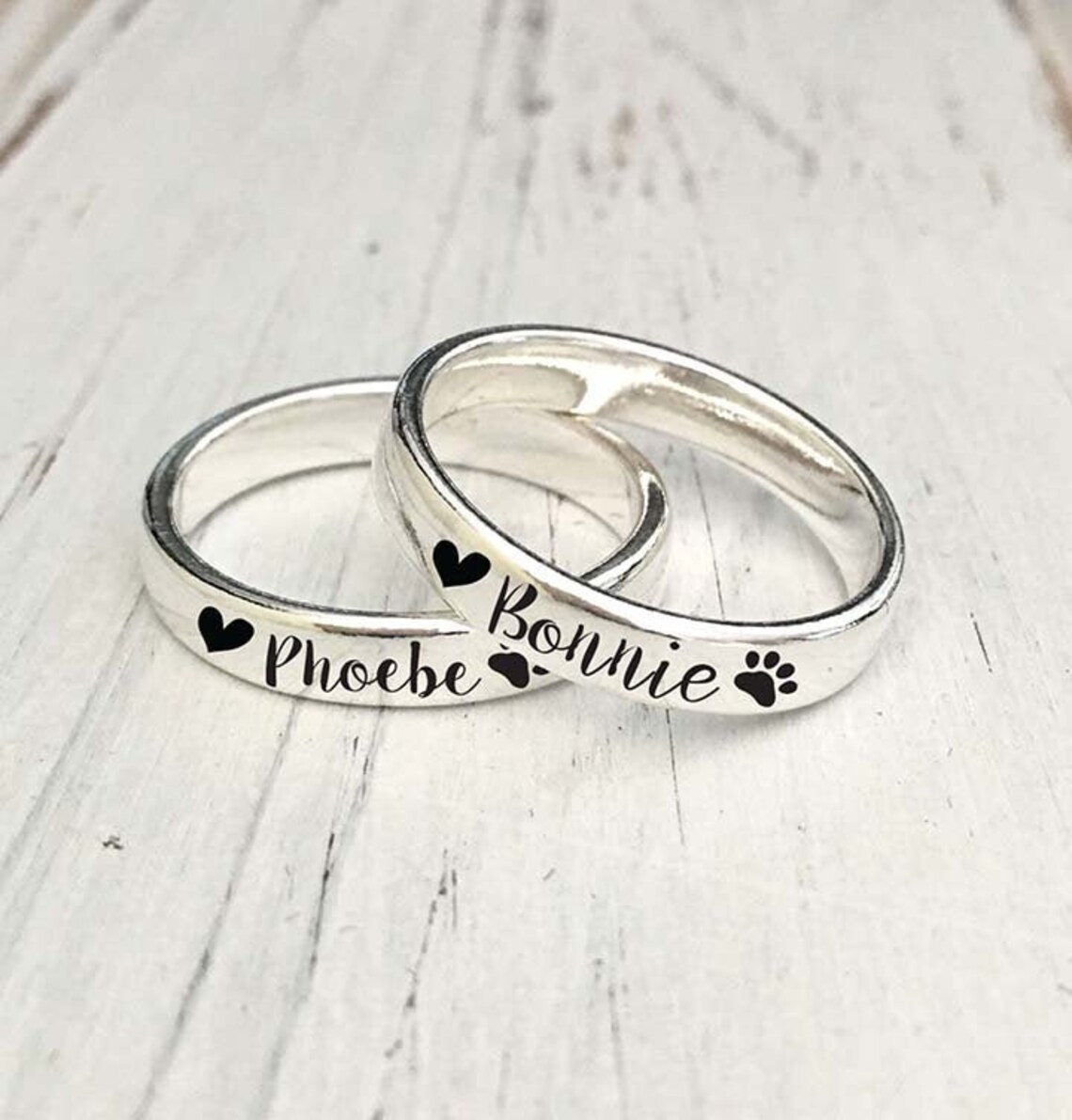 Sterling Silver Dog Mom Paw Print Ring.