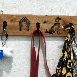 Dog leash holder, leash holder, rustic ,wood, key holder