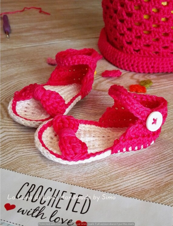 Scarpine a uncinetto per neonata sandali cotone bimba regalo | Etsy Italia