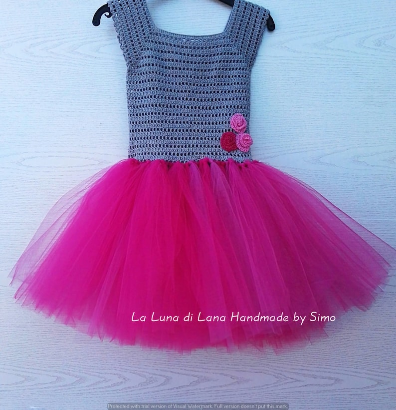 handmade baby dress Newborn crochet dress with tulle skirt perfect for ceremony birthday party and photo shoots
