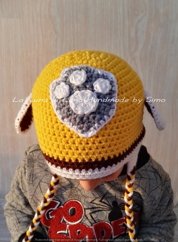 Paw Patrol Crochet Hat Rubble Crochet 