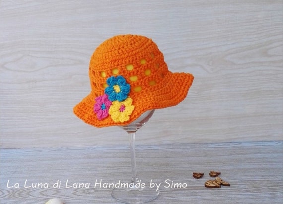 Cappello in cotone bambina o neonata cloche bimba uncinetto | Etsy Italia