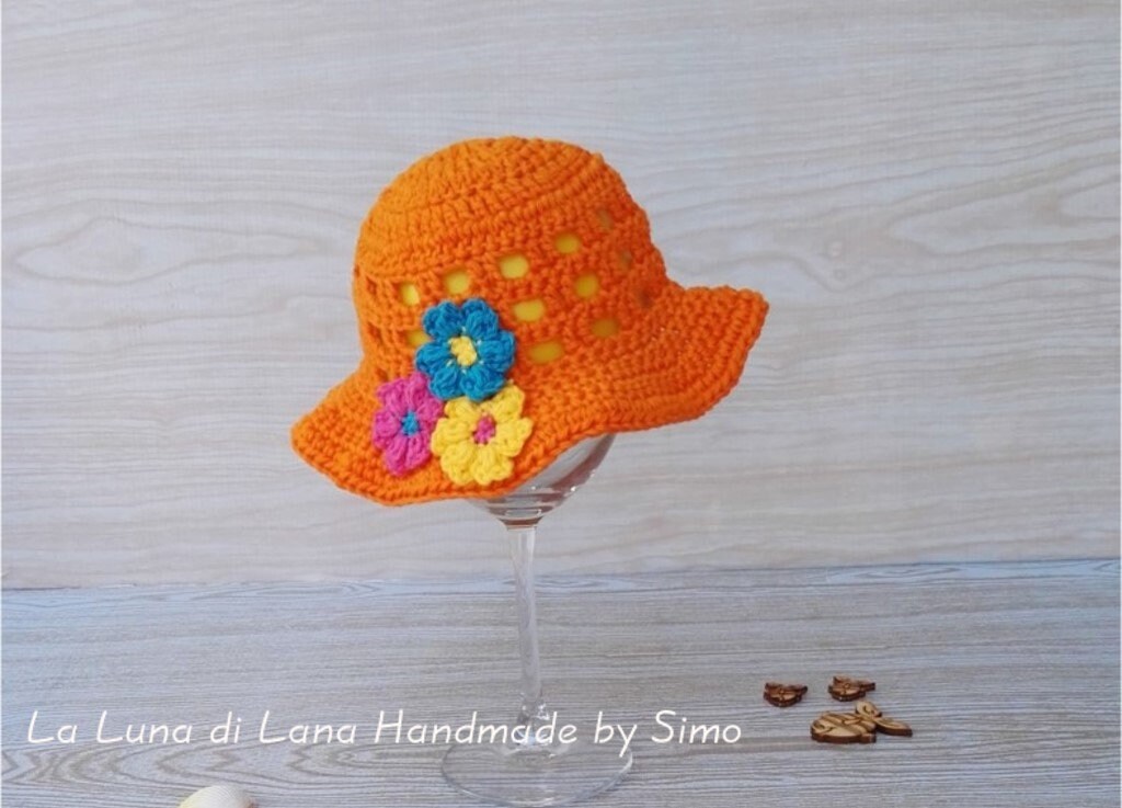 Cappello in cotone bambina o neonata cloche bimba uncinetto | Etsy Italia