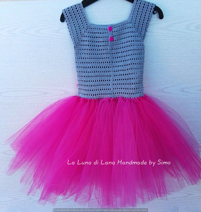 handmade baby dress Newborn crochet dress with tulle skirt perfect for ceremony birthday party and photo shoots