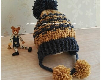 Cappello di lana con paraorecchie per bimbo cappello pon pon | Etsy Italia