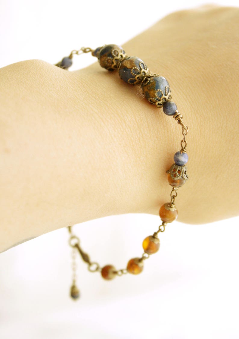 Beaded Bracelet Prayer Bead Genuine Raw Baltic Amber Rosary Bracelet Small Mini Rosary Handmade Rosary Brass One Decade Rosary