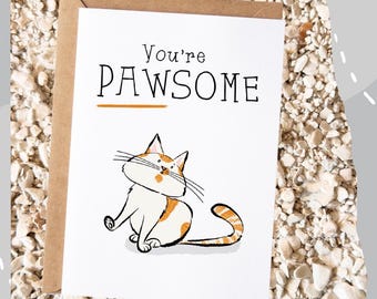 ¡Eres genial! - Tarjeta de felicitación de gato - Oh Erik