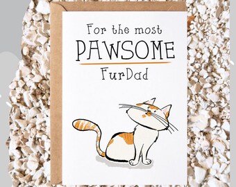 Papá Peludo - Tarjeta de felicitación para gatos - Oh Erik