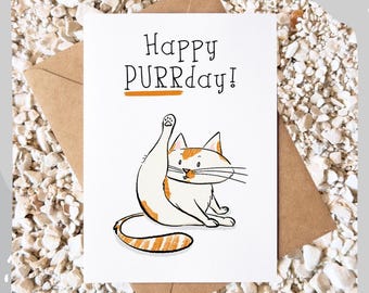 Feliz cumpleaños de gato - Tarjeta de felicitación de gato - Oh Erik